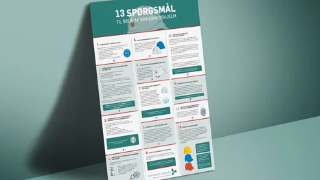 Plakat: 13 spørgsmål om brug af sikkerhedshjelm